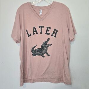Bella Canvas Heather  Later Alligator CVC T-Shirt in Peach Pink | XL